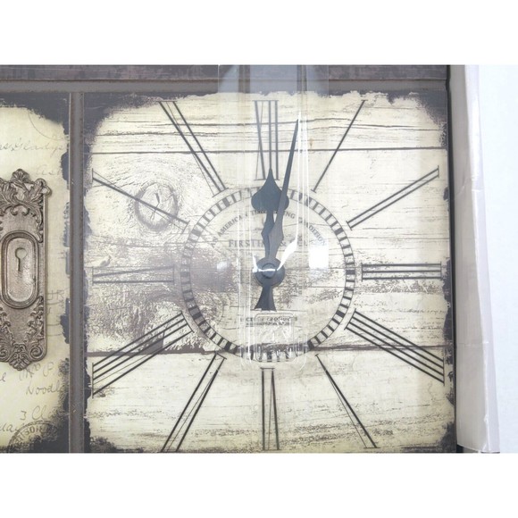 Love Frame and Wall Clock  11H x 17W x‎ 1 1/2D  Aged Black/Brown - Picture 2 of 6